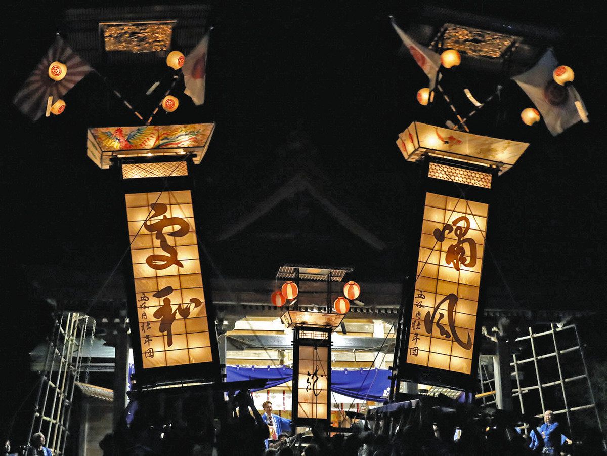 新宮納涼祭　能登　石川県　花火　キリコ