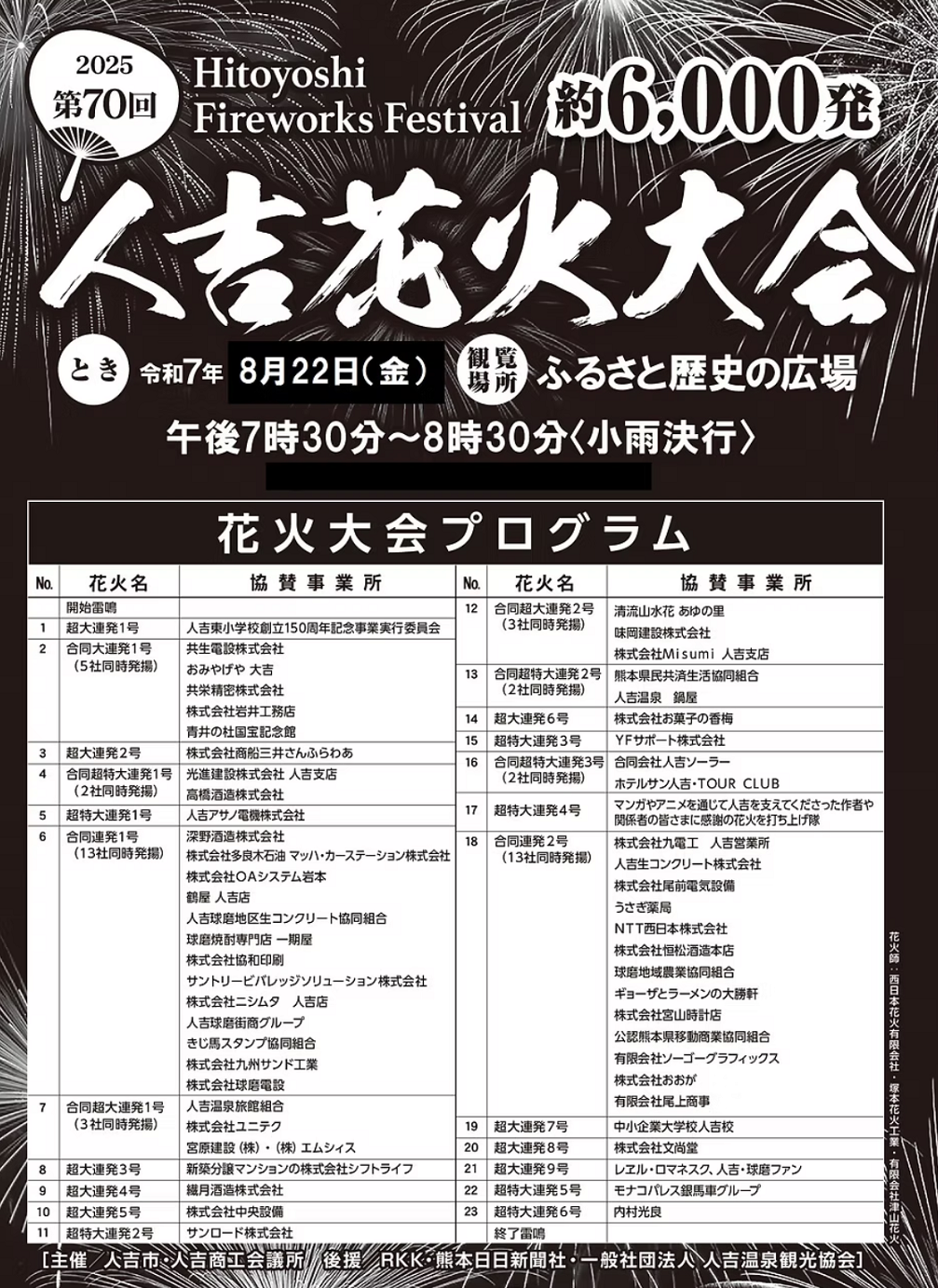 人吉花火大会　プログラム