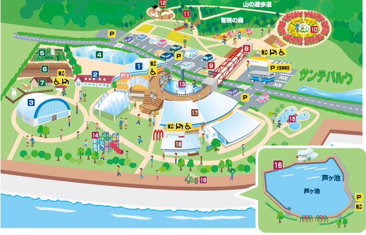 サンタパルクたはら　田原観光　園内マップ
