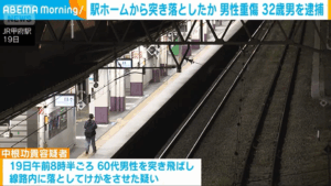 中根功貴容疑者 顔画像　勤務先　ホームから突き飛ばし　被害者重症　JR甲府駅